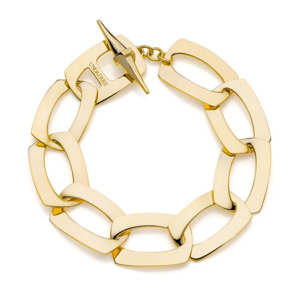 Golden flat chain bracelet Dinamica