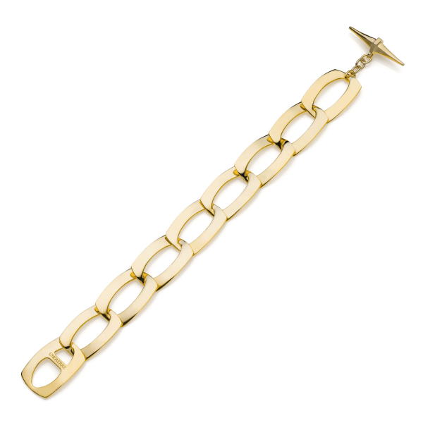 Golden flat chain bracelet Dinamica