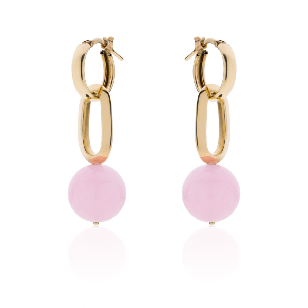 Drop earrings with pink pearl Cherry