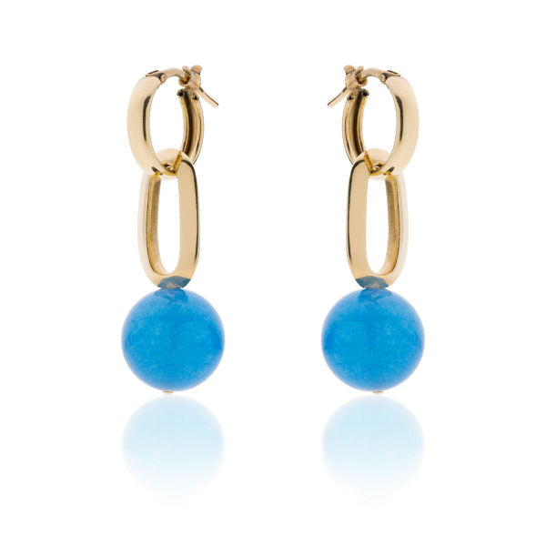 Drop earrings with blue pearl Cherry