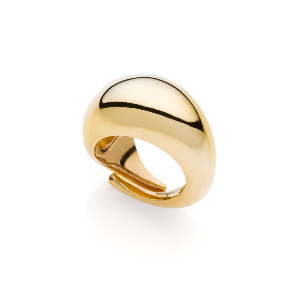 Maxi anello Aria in argento dorato