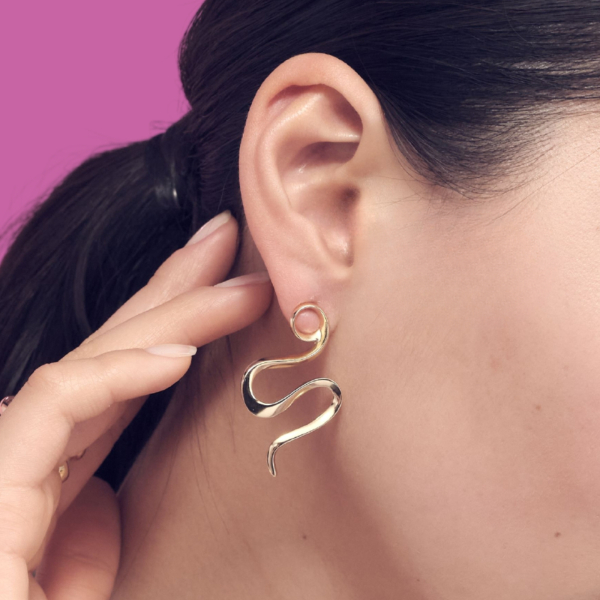 Snake-like earrings