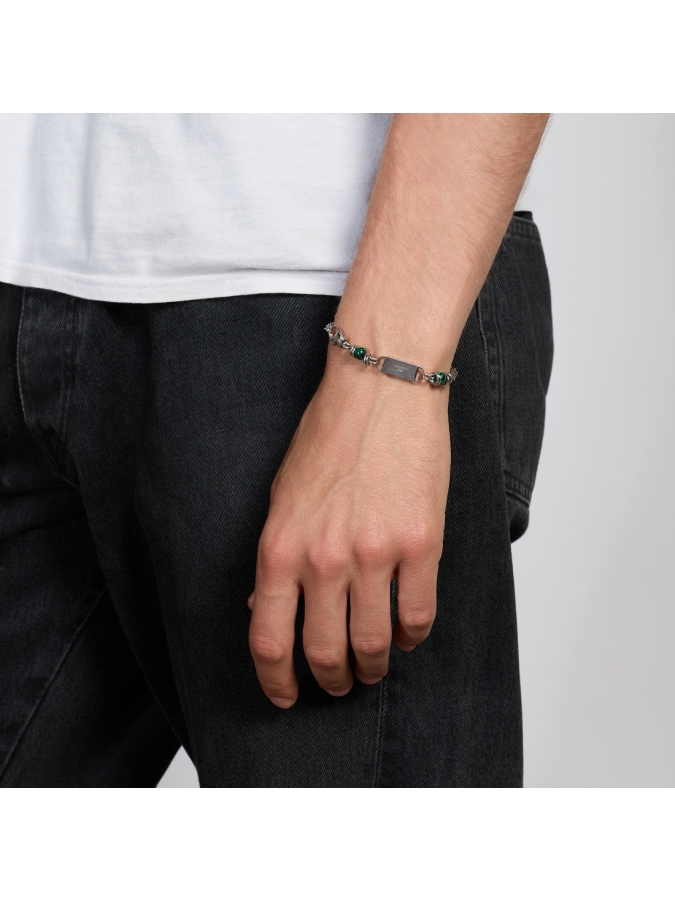 Aeternum Rope Chain Bracelet with Malachite