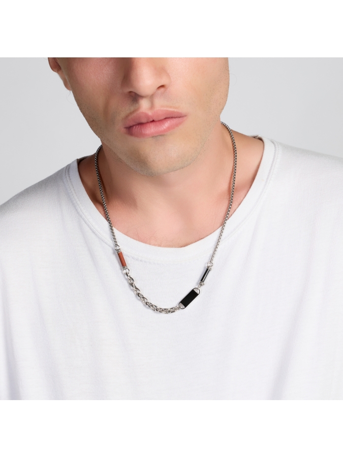 Aeternum Necklace with Red Jasper and Hematite