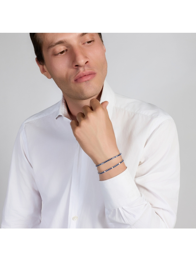 Bracciale Tennis pietre blu e bianche