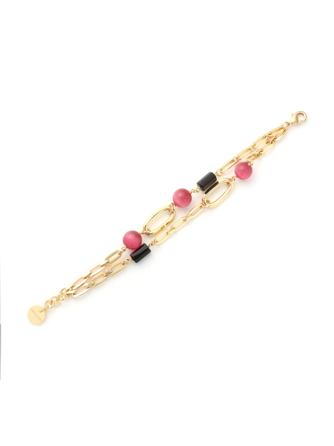 Bracelet with pink spheres