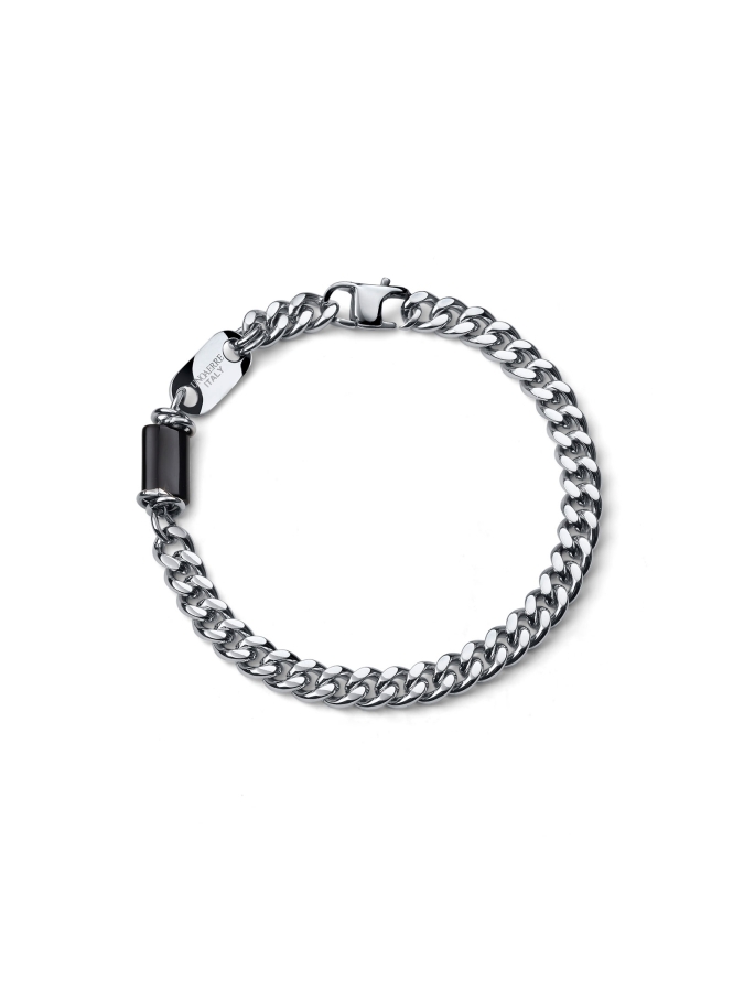 Aeternum Curb Chain Bracelet with Obsidian - Small