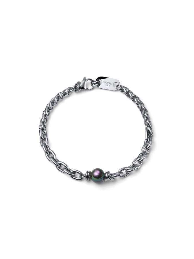 Aeternum Bracelet with Black Pearl