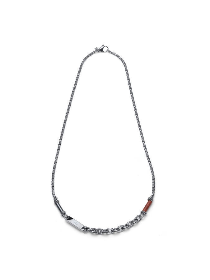 Aeternum Necklace with Red Jasper and Hematite