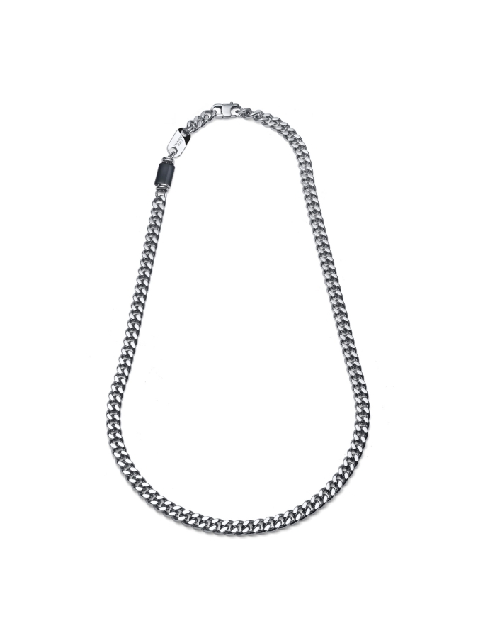 Aeternum Curb Chain Necklace with Obsidian
