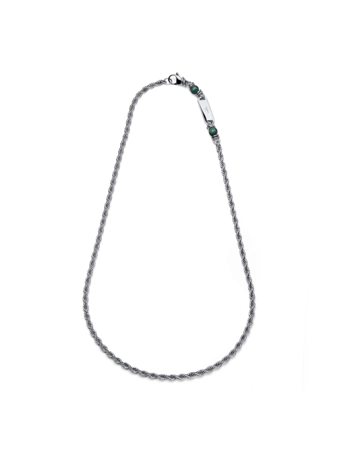 Aeternum Rope Chain Necklace with Malachite