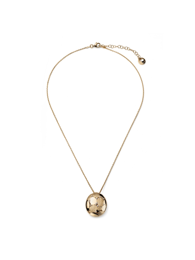 Collana Boule in Argento Dorato con Zirconi