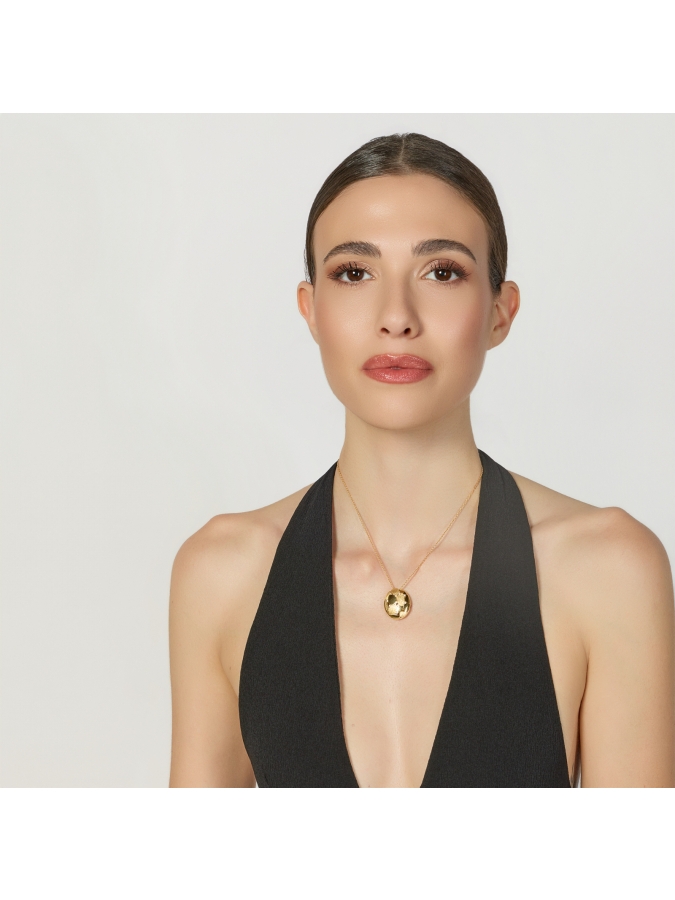 Collana Boule in Argento Dorato con Zirconi