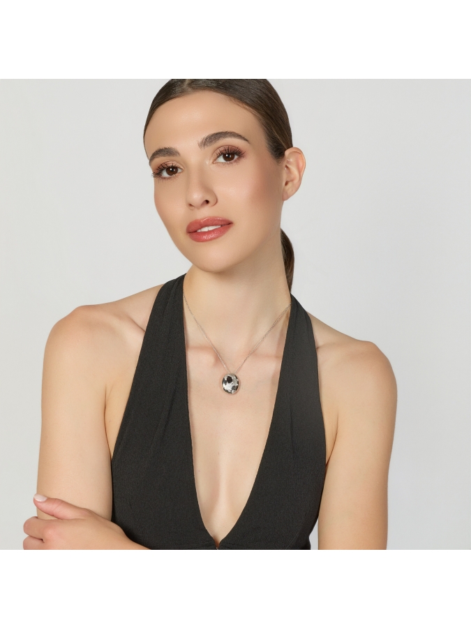 Collana Boule in Argento con Zirconi