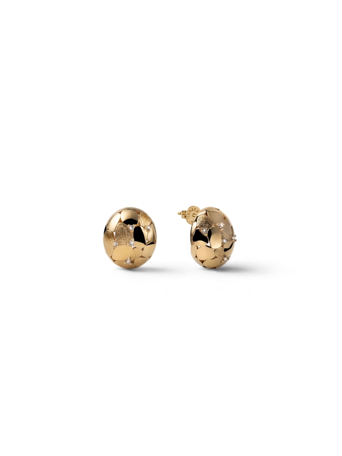 Orecchini Boule in Argento Dorato con Zirconi