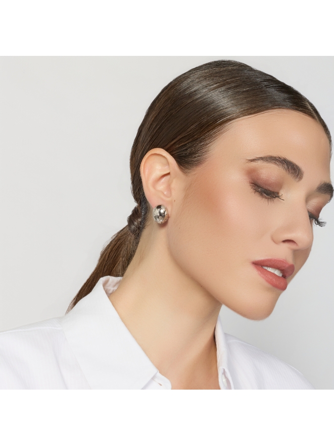 Orecchini Boule in Argento con Zirconi