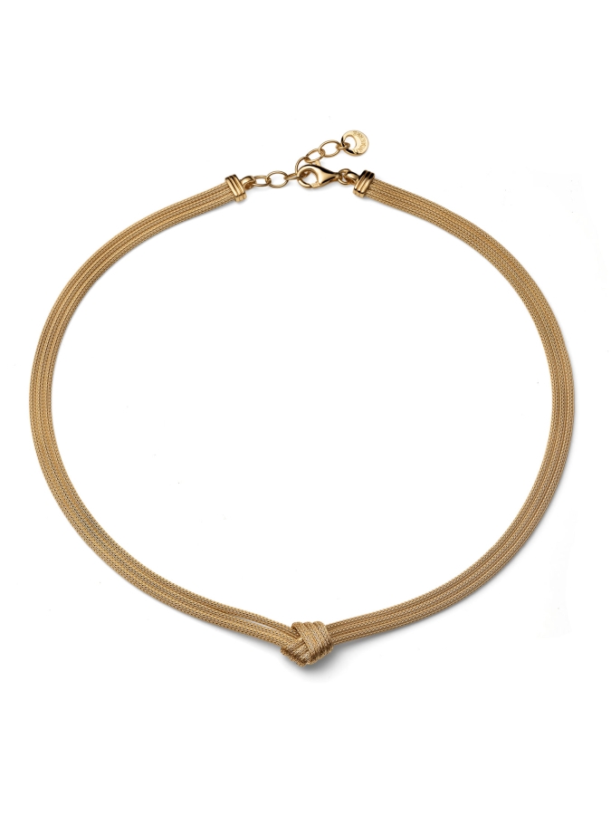 Collana Luce con Nodo in Argento Dorato