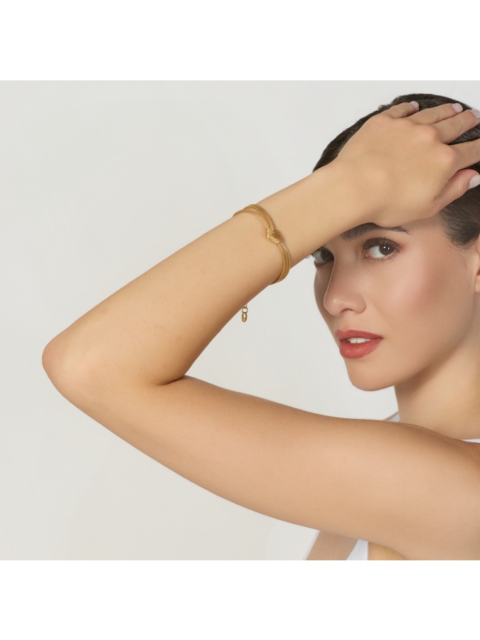Bracciale Luce con Nodo in Argento Dorato