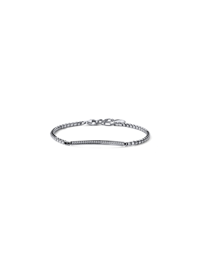 Bracciale con Barretta Pavé in Argento