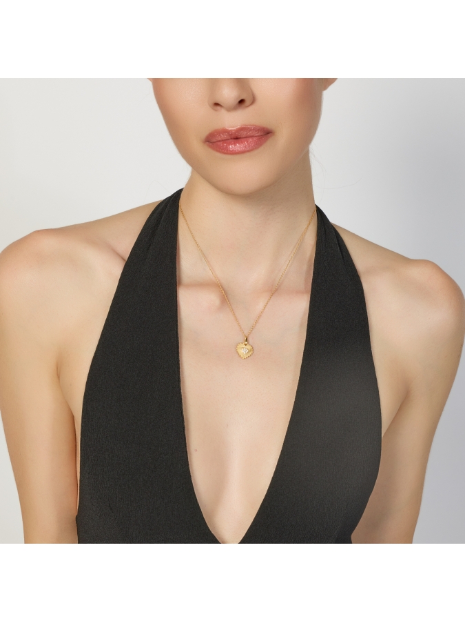 Collana Legami in Argento con Cuore Pavé