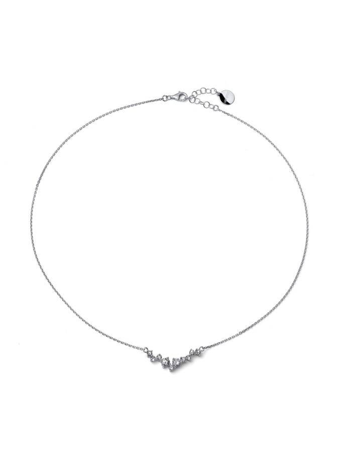 Collana Luxury con Barretta a V di Zirconi