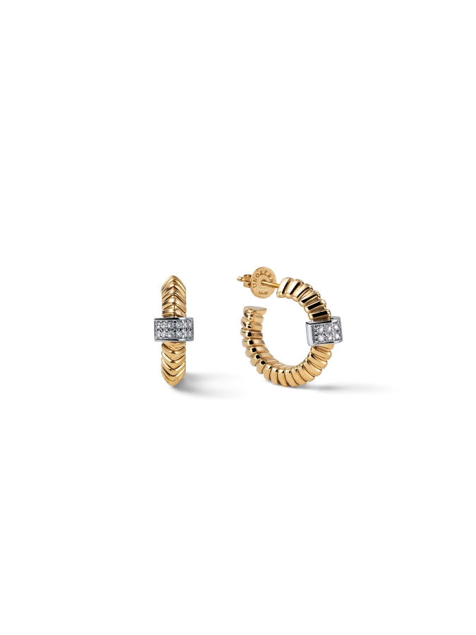 Orecchini Premium in Argento Dorato e Pavé