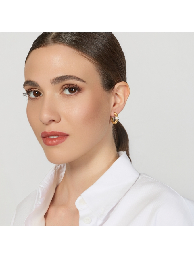 Orecchini Premium in Argento Dorato e Pavé