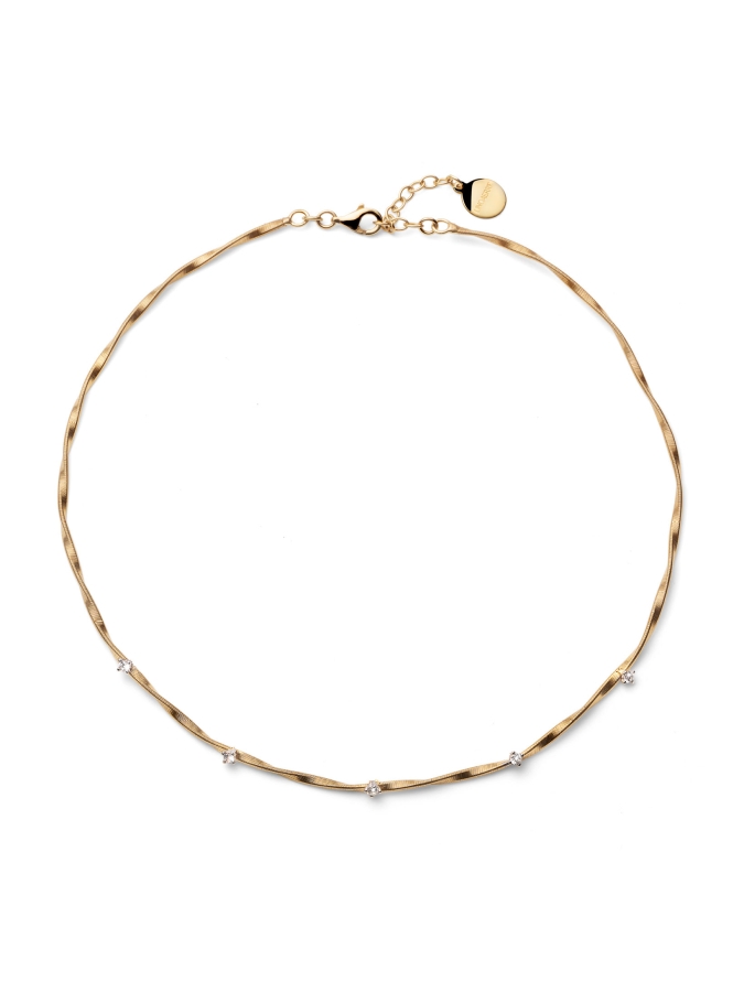 Collana Luce con Zirconi in Argento Dorato