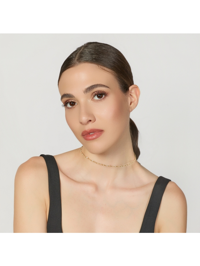 Collana Luce con Zirconi in Argento Dorato