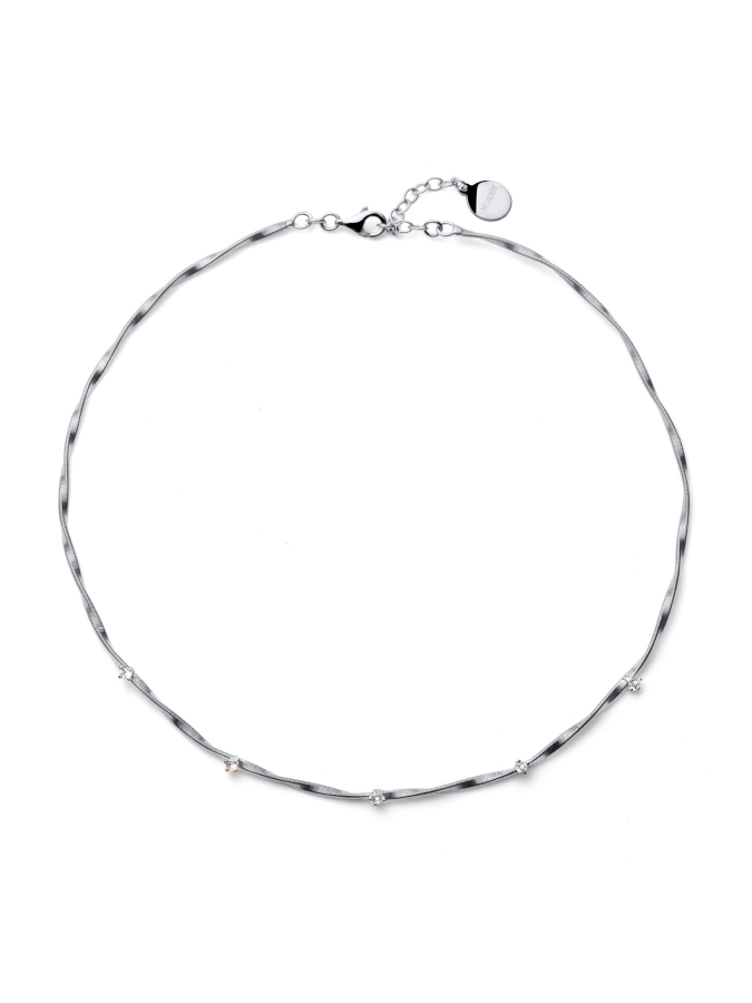 Collana Luce con Zirconi in Argento Dorato