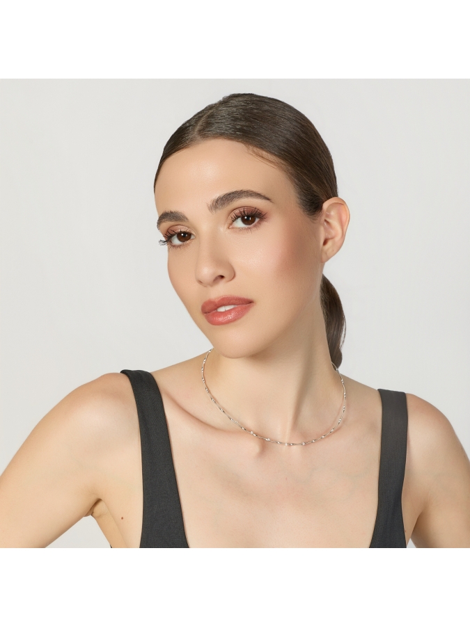 Collana Luce con Zirconi in Argento Dorato
