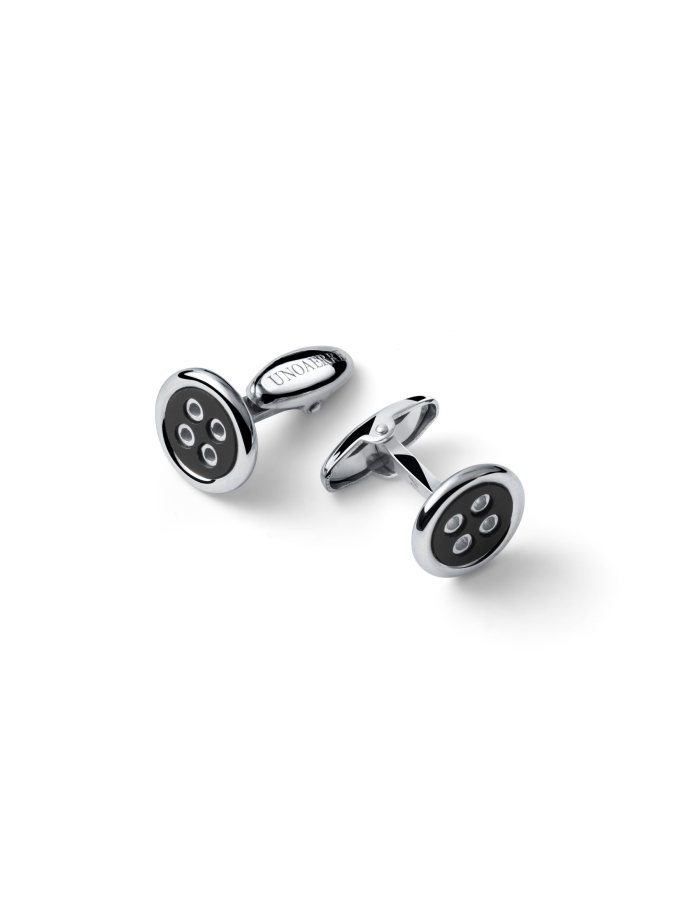 Gemelli Bottone in Argento con Onice