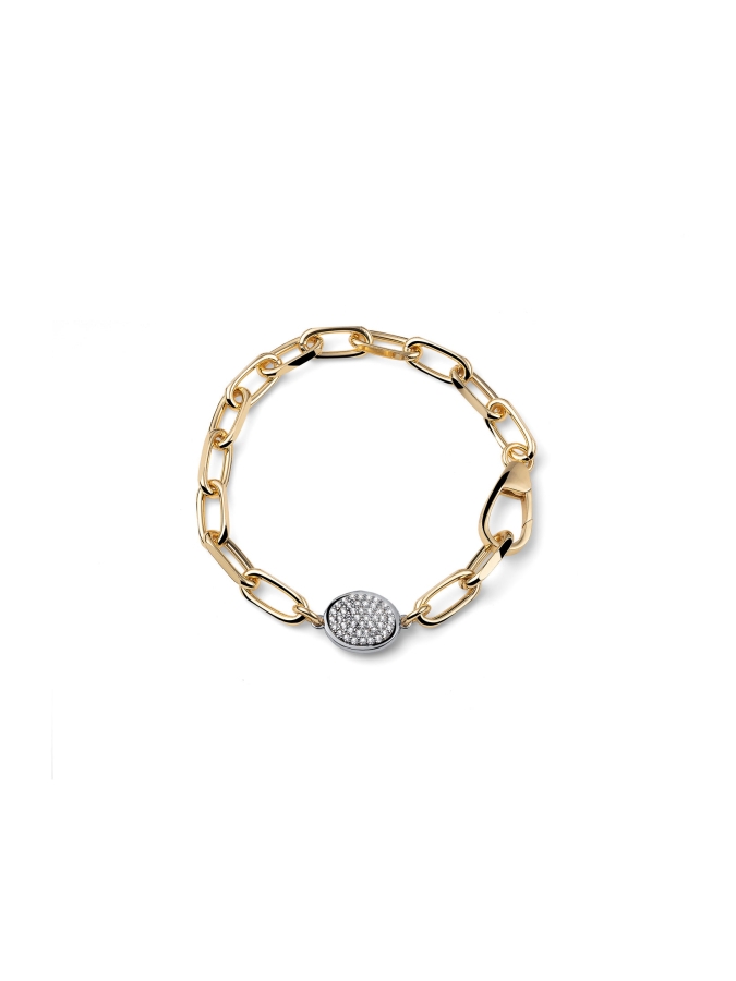 Bracciale Dorato Catena e Pavé