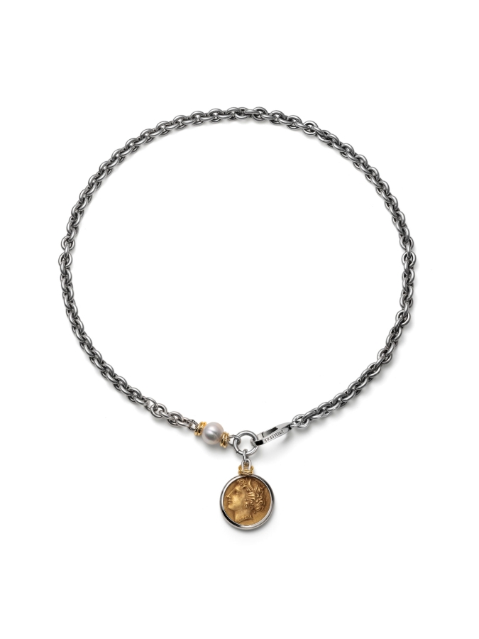 Collana Argentata con Medaglia Greca