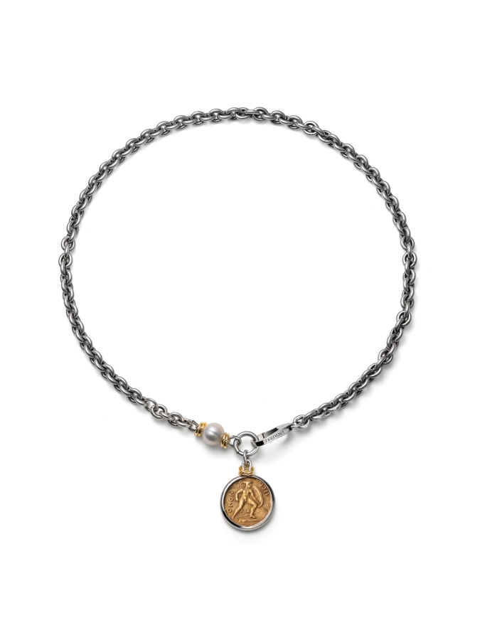 Collana Argentata con Medaglia Greca