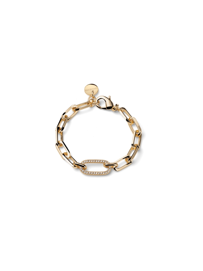 Bracciale Dorato Paper Clip e Zirconi