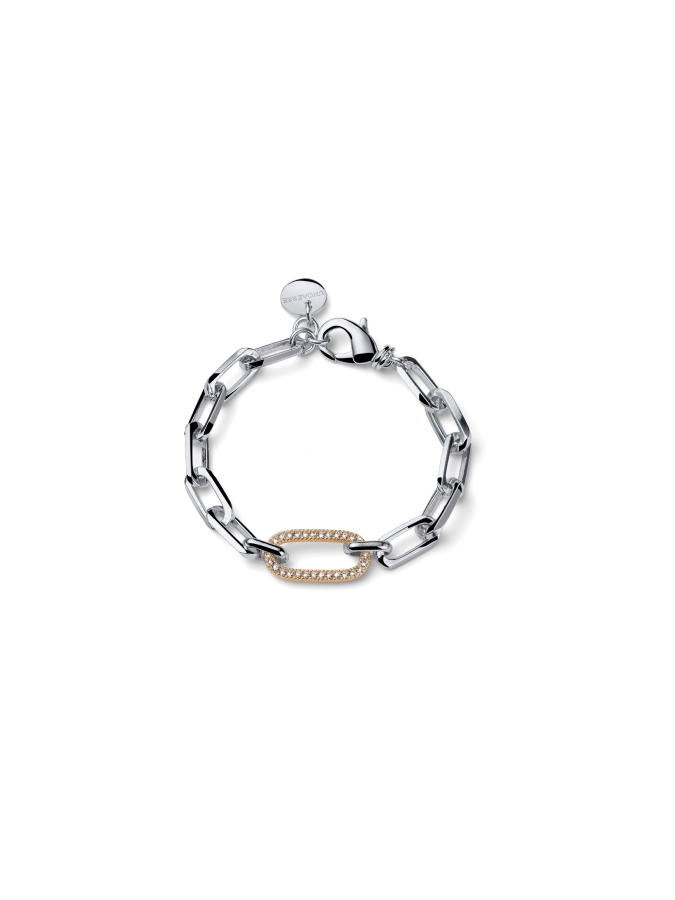 Bracciale Bicolore Paper Clip e Zirconi