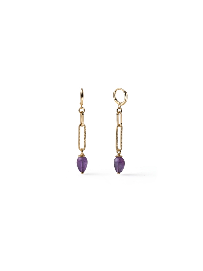 Golden Joya Earrings with Amethist