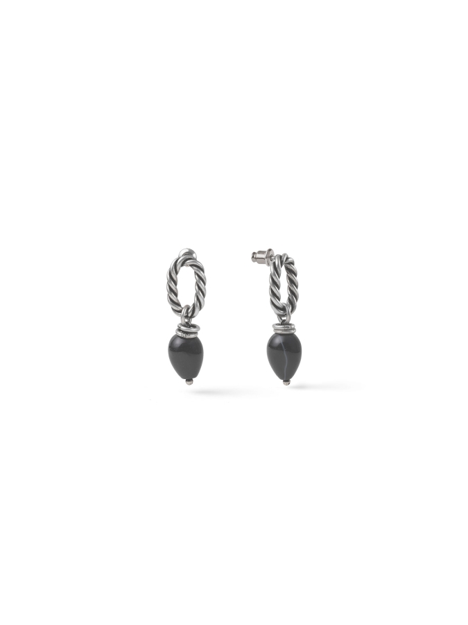 Joya Twisted Earrings with Agate