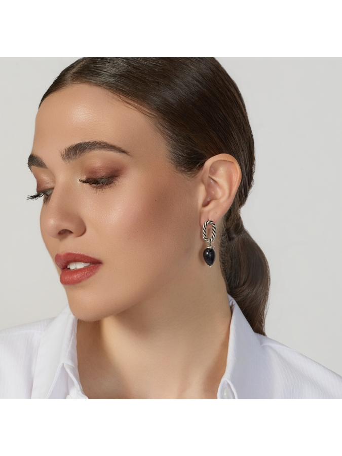 Joya Twisted Earrings with Agate