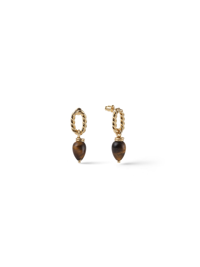Joya Twisted Earrings with Tiger's Eye