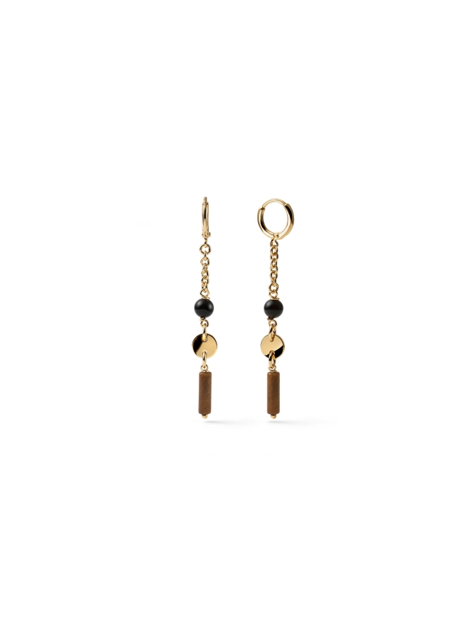 Joya Earrings with Onyx and Tiger's Eye