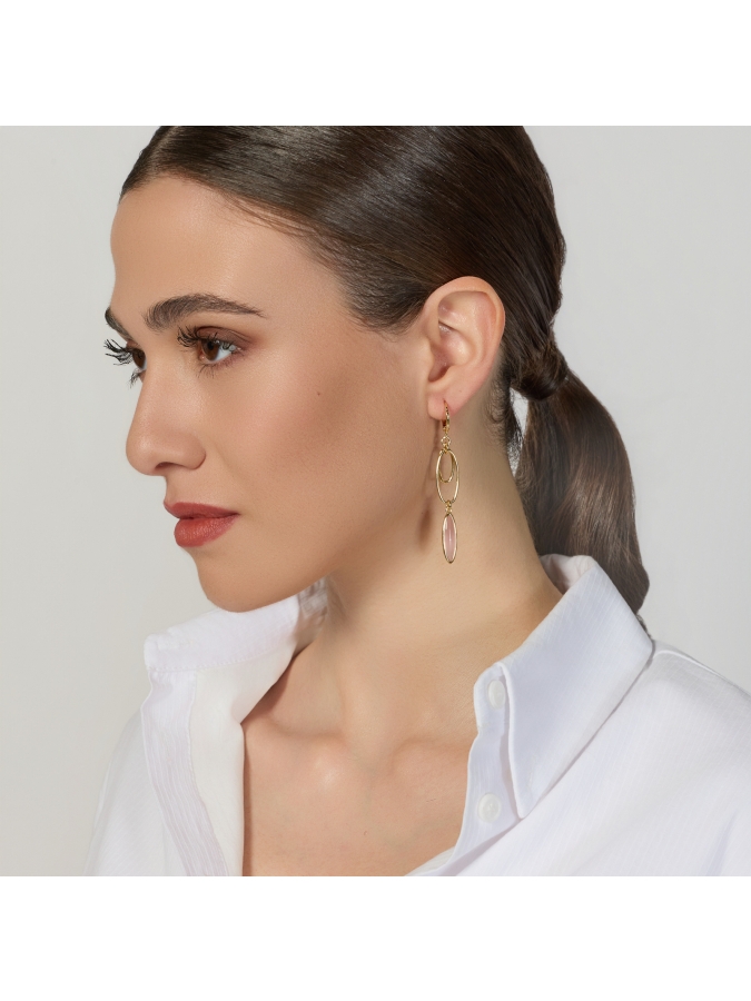 Joya Earrings with Pink Stones