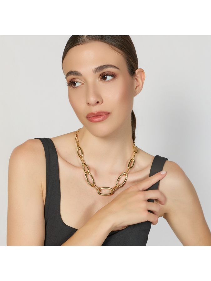 Collana in Catena Ovale Dorata