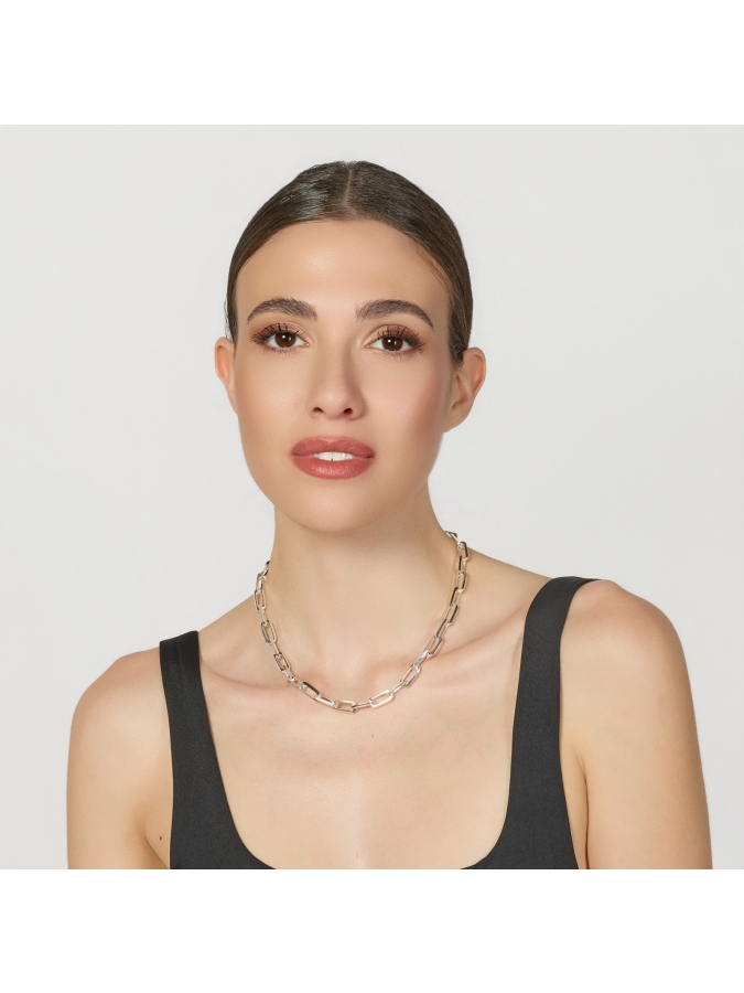 Collana Argentata in Catena Forzatina