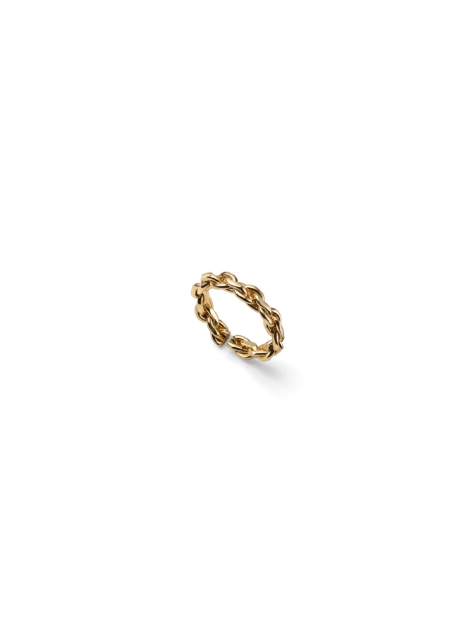 Anello Dorato a Filo Intrecciato