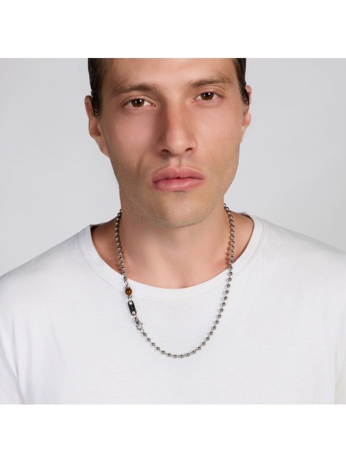 Aeternum Bead Chain Necklace with Agate