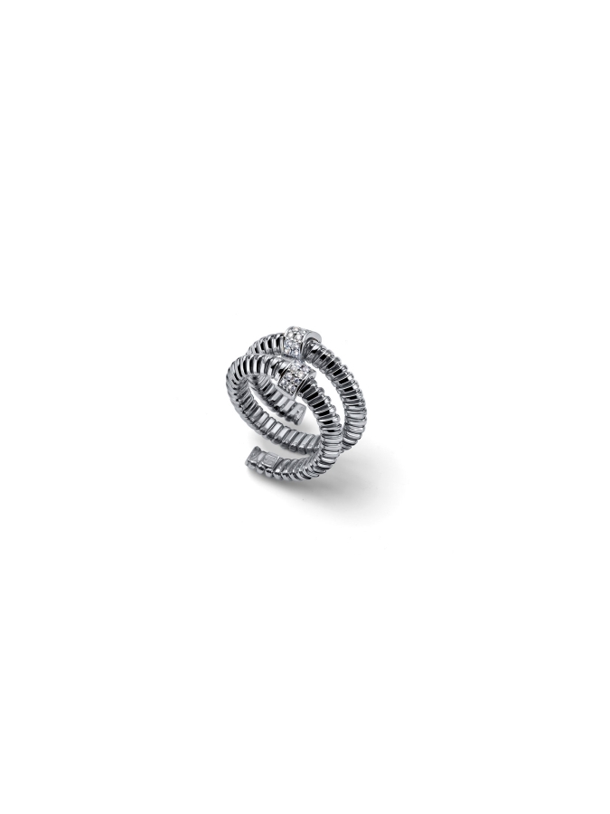 Anello Premium in Argento e Pavé