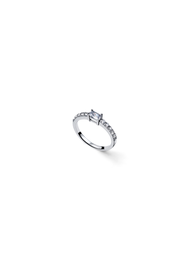 Anello Luxury in Argento con Baguette