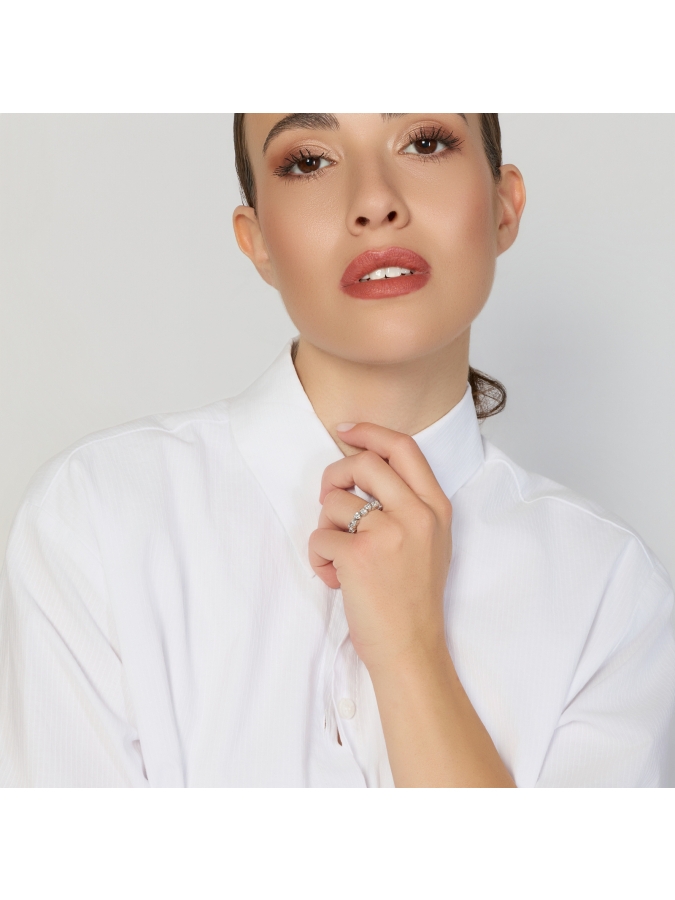 Anello Veretta con Cuori Luxury in Argento